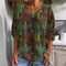 Autumn New Fashion Long-Sleeved Women's T-Shirt Top V-Neck Casual Loose Streaks Printed Streetwear Women Pullover T Shirts