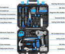 DEKO Drill Set: Tool Set with 8V Blue Cordless Drill, Home Tool Kit with Drill, Hand Tool Kits for Women 126 Piece