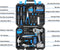 DEKO Drill Set: Tool Set with 8V Blue Cordless Drill, Home Tool Kit with Drill, Hand Tool Kits for Women 126 Piece