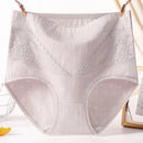 3pcs Cotton Women Panties Lady Plus Size Underwear Lace High Waist Briefs Breathable Solid Color Female Lingerie