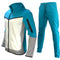 Men's Autumn-Winter Full Set with Hood Sports Jacket ,Sweatshirt Long Sleeves Pants Color-blocked Open Cardigan TightHoodie Suit