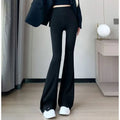 Matching Basic Women's Sweatpant Casual Lady's Sportswear New In Female Flare Pants Drawstring Wide Leg Pant Boot Cut Trousers