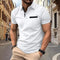 2024 new summer men's fashion fashion casual solid color loose version of t shirt men's sports fitness jacquard check POLO shirt