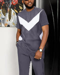 Plus Size 5XL 6XL Summer Tracksuit Short Sleeve T Shirt+Long Pants 2 Piece Set Men Outdoor Joogers Outfit 3D Print Trousers Suit