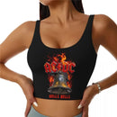 Retro Rock Fashion Trend AC/DC Sexy Vest Fitness Cropped Tank Top Women Heavy Metal Music Band Yoga Sports Comfortable Bra