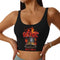 Retro Rock Fashion Trend AC/DC Sexy Vest Fitness Cropped Tank Top Women Heavy Metal Music Band Yoga Sports Comfortable Bra