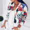 Women's Coat  Flower Leaves Print Sports Women Long Sleeve Baseball Jacket Zip Coat Baseball Uniform Autumn Women Coats