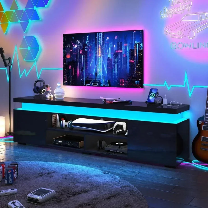 TV Stand, for 85 Inch TV, High Gloss TV Console Entertainment Center, TV Stands