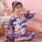 New Girls Unicorn Milk Silk Pajamas Summer Long Sleeve Children's Clothing Sleepwear Pyjamas Sets For Kids