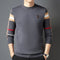 Autumn and Winter Men's Sweater Knitted Pullover New Soft Warm Striped Checker Round Neck Sweater Casual Fashion Men Clothing