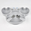 3Pcs/Set Baby Safe Silicone Dining Plate Food Feeding With Spoon Fork Cartoon Children Dishes Prevent Tipping Over And BPA Free
