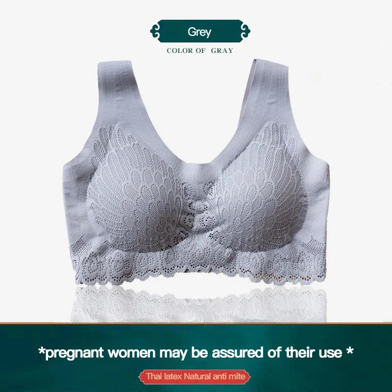 5D Women's Plus 4XL Latex Bra Seamless Bras For Women Underwear BH Push Up Bralette With Pad Vest Top Bra