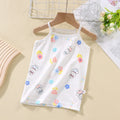 Sling+Shorts Suit Summer Girl's All Cotton Pajamas Infantil Cartoon Printed Sleeveless Home Clothes Fashion Cute Vest Two Piece