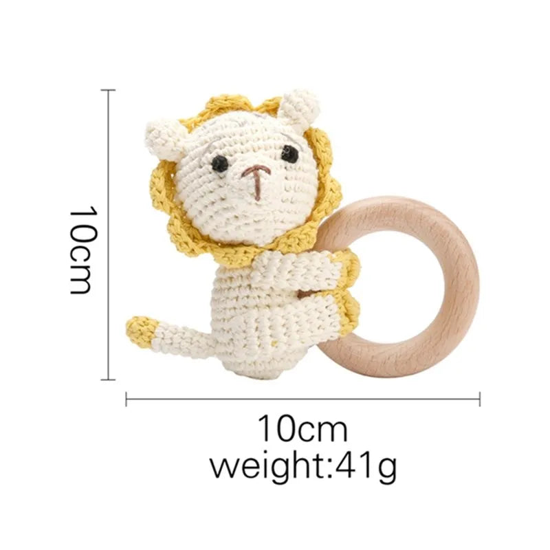 1PC Wooden Baby Rattles Toy Rotating Animal Shaped Matching Blocks Toy Baby Exercise Coordination Puzzle Montessori Toy Kid Gift