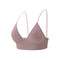 Nylon Fitness Yoga Top Deep V Sexy Triangle Cup Bralette Boneless Sports Bra Red Seamless Push Up Bra Women's Tube Top Crop Top