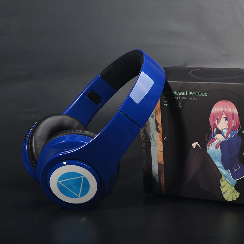 Miku Nakano Sanjiu Cosplay Wireless Bluetooth-compatible Headset 5.0 Over-ear Stereo Anime Headphones with Mic for Mobile Phone