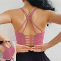 Cloud Hide Sexy Back Sports Bra Women Yoga Crop Top Home Fitness Workout Underwear Dancing Vest Plus Size Running Cycling Shirt