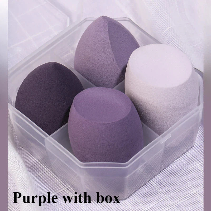 4Pcs Makeup Sponge Powder Puff Dry and Wet Combined Beauty Foundation Tools Cosmetic Ball Powder Puff Bevel Cut Make Up Sponge