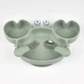 3Pcs/Set Baby Safe Silicone Dining Plate Food Feeding With Spoon Fork Cartoon Children Dishes Prevent Tipping Over And BPA Free