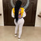 Letter Print Color Patchwork Woolen Varsity Jacket Women Long Sleeve Single Breasted Short Baseball Coat Casual Sporty Outwear
