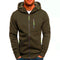 Solid Color Men Hooded Jacket Casual Long Sleeve Hoodie Zipper Gym Sports Hoodie Fashion
