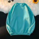 Autumn And Winter Round Neck Plush Warm Pullover Sweater With Customized Printed Logo For Men And Women'S Solid Color Casual Top