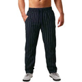 New Men's Cotton Linen Trousers Design Vertical Stripes Breathable Pants Casual Baggy Elastic Waist Straight Leg Sweatpants