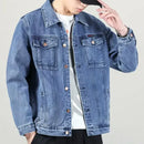 Spring Autumn Denim Jacket Men's Casual Workwear New Trendy High-end Feel Men's Jacket Clothing Regular Length