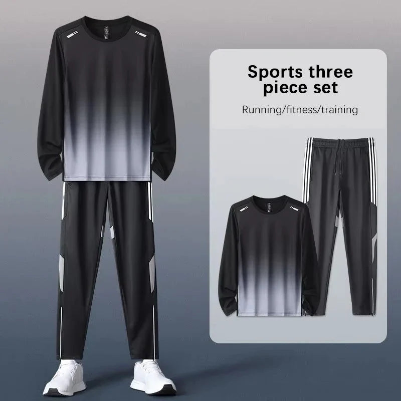 Men's Sportswear Set Running and Training Suit Fitness Clothing Morning Run Quick-Dry Athletic Spring Jacket Basketball Suit