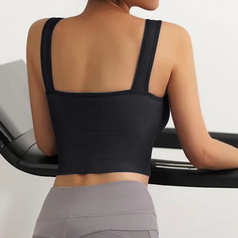 Anti-sweat Fitness Top Women Breathable Sports Bra Shockproof Crop Top Women Seamless Yoga Bra Push up Gym Workout Top топы