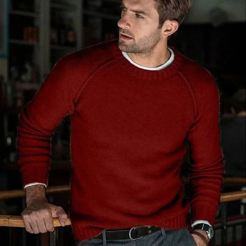 Autumn Winter Solid Sweater Men New Casual Slim Fit Mens Knitted Sweaters Comfort O-Neck Knitwear Pullover Men S-3XL Pull Homme
