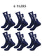 6 pairs of football socks, men's and women's mid length anti slip training socks, thickened professional sports socks
