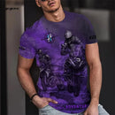 Vintage Men's T-Shirt 3D Biker Print Short-Sleeved T-Shirt Breathable Round Neck Tops Summer Men's Large Street Casual Clothing