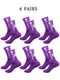 6 pairs of football socks, men's and women's mid length anti slip training socks, thickened professional sports socks