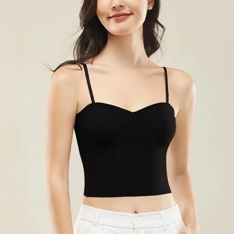Summer Vest Tops Sleeveless Cotton Bustier Soft Elastic Washable Wear-resistant Bra Vest Women Crop Top Seamless Bralette Tees