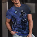 Vintage Men's T-Shirt 3D Biker Print Short-Sleeved T-Shirt Breathable Round Neck Tops Summer Men's Large Street Casual Clothing