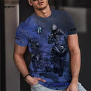 Vintage Men's T-Shirt 3D Biker Print Short-Sleeved T-Shirt Breathable Round Neck Tops Summer Men's Large Street Casual Clothing