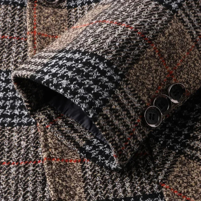 New Spring Autumn Men Plaid Blazers Jackets Male Korean Design Slim Suits Coats Business Casual Slim Fit Blazers Men's Clothing