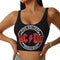 Retro Rock Fashion Trend AC/DC Sexy Vest Fitness Cropped Tank Top Women Heavy Metal Music Band Yoga Sports Comfortable Bra