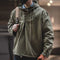 Spring Autumn Retro Cargo Drawstring Workwear Army Pullover Hood New Hoddies Military Male Windbreaker War Coat Work Clothes