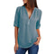 S-5XL Ladies Loose Blouse Chiffon Shirt Zipper V-Neck Half Sleeve Shirts Casual Office Lady Sexy Blouse Shirt Tops Multi Colors