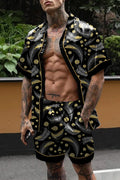 Hot Hawaiian Set Mens Printing Set Short Sleeve Summer Casual Floral Shirt Beach Two Piece Suit 2022 New Fashion Men Sets