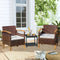 Outdoor Courtyard Furniture Set with Table, Wicker Courtyard Set for Small Tavern, 2-Piece Set