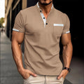 Men's Fashion Casual Solid Color Short sleeved POLO Shirt Summer Breathable Comfortable Men's Luxury Top