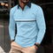 2024 Men New Stripe Long Sleeve Polo Shirt Men Casual Simple Style Polo Shirts Spring Fall Stand Basic Blouse Tees Mens Clothing