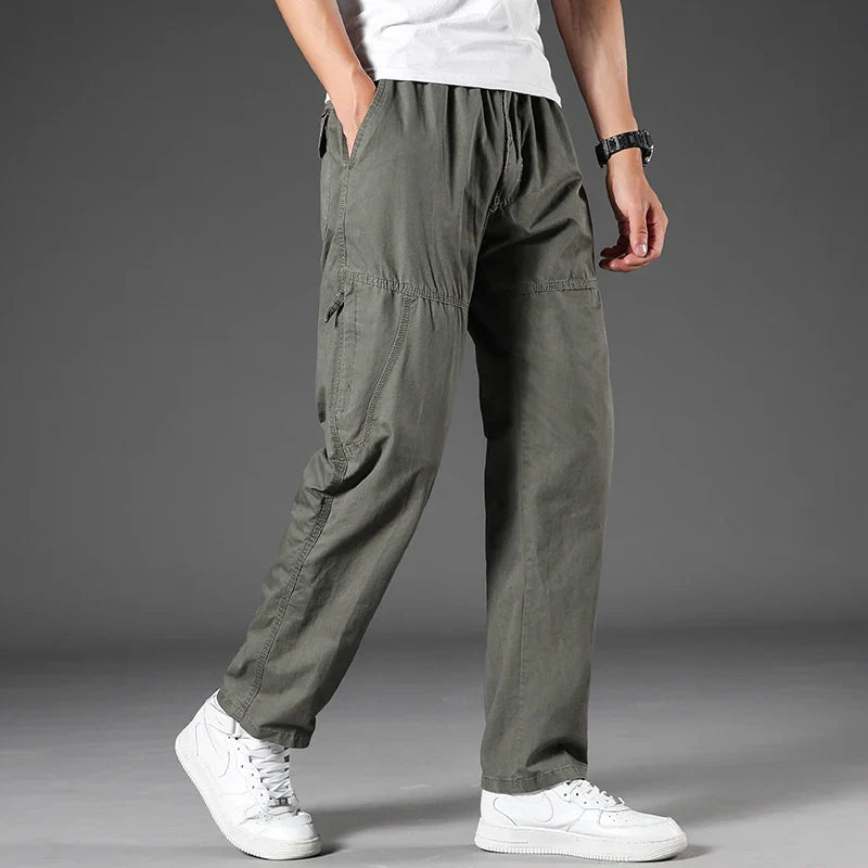95%Cotton Men's Cargo Pants Summer Work Wear Spring New In Large Size Casual Climbing Joggers Sweatpants Hombre Autumn Trousers