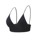 Nylon Fitness Yoga Top Deep V Sexy Triangle Cup Bralette Boneless Sports Bra Red Seamless Push Up Bra Women's Tube Top Crop Top