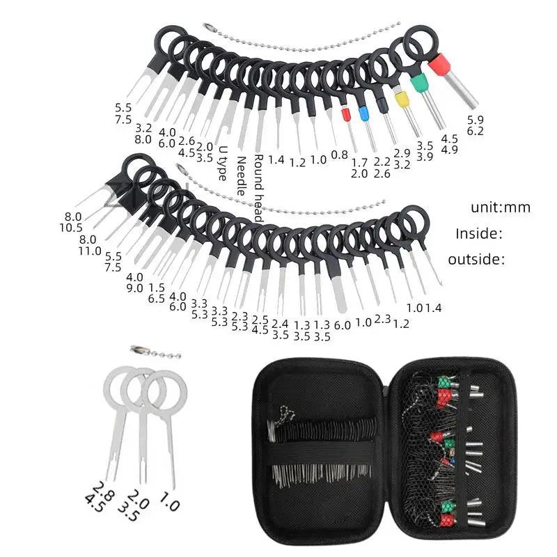 100Pcs Car Terminal Removal Repair Tools Electrical Wiring Crimp Connector Pin Extractor Kit Keys Automotive Plug Pullers