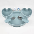 3Pcs/Set Baby Safe Silicone Dining Plate Food Feeding With Spoon Fork Cartoon Children Dishes Prevent Tipping Over And BPA Free