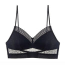 Backless Strapless Bra Push Up Plus Size Women Bralette Wire Free Sexy Lace Thin Dots Mesh Lingerie Worldcup Low Back Underwear